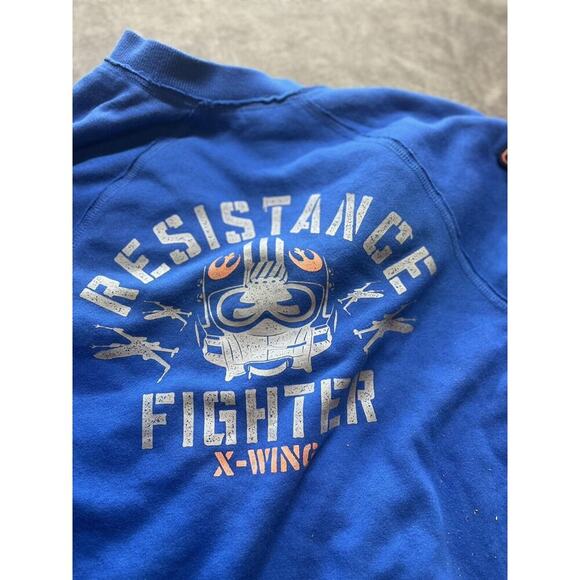 Disney Star Wars Galaxys Edge Sweatshirt Boys S Blue Full Zip Sweater X-Wing - Picture 5 of 7